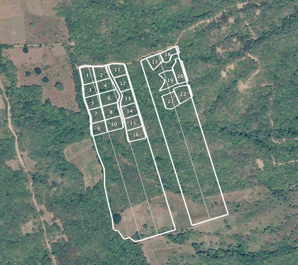 Astillero Views master plan – first 22 lots over satellite view